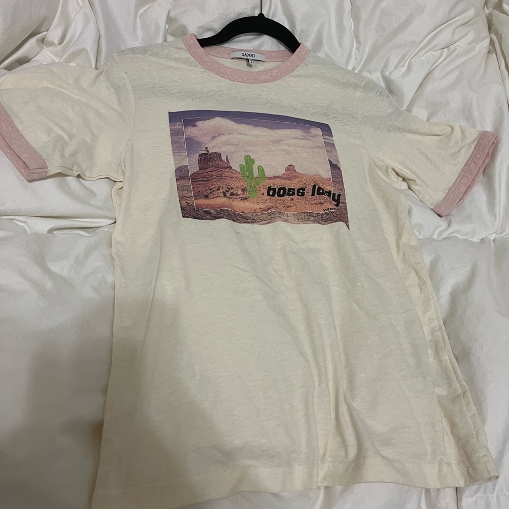 GANNI Boss Lady graphic tee